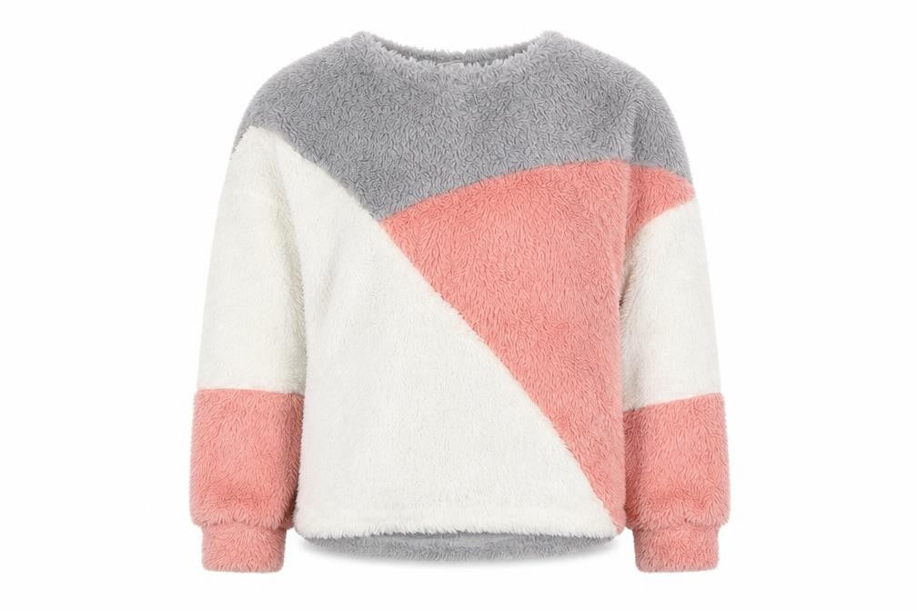 SheIn Girls Grey Round Neck  Polyester Pullover Jumper Size 7 Years