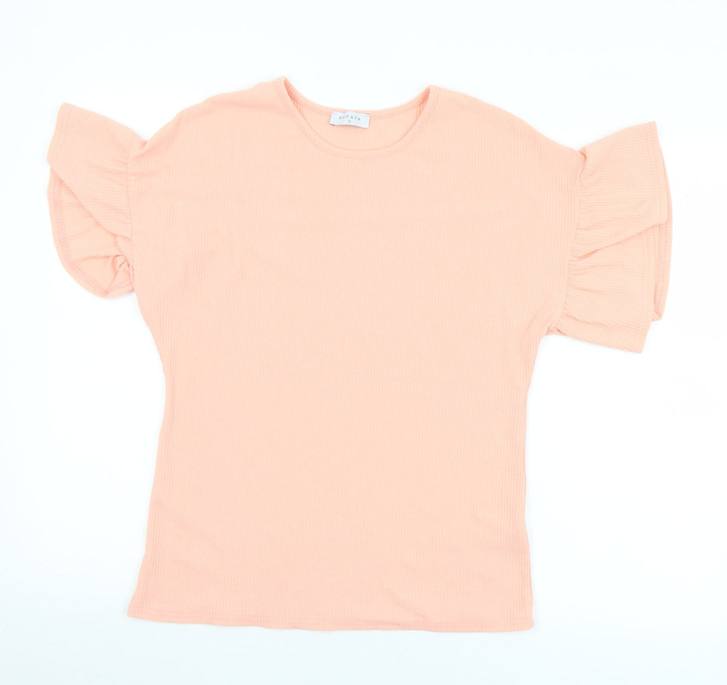 Papaya Womens Pink Round Neck  Polyester Pullover Jumper Size 10