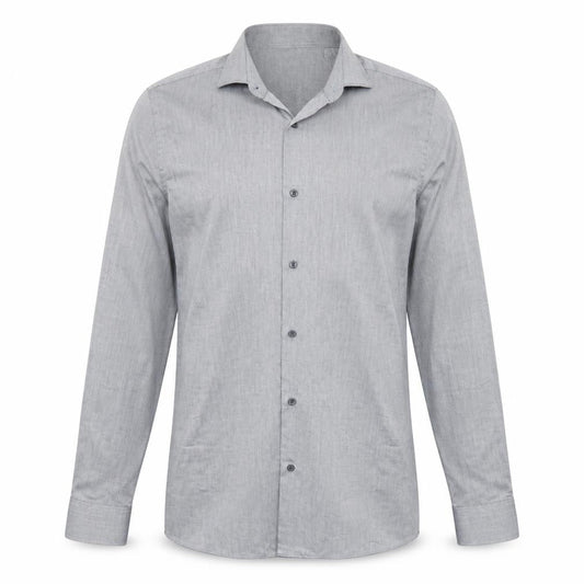 Next Mens Grey  Polyester  Button-Up Size 15.5 Collared Button