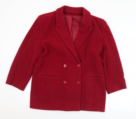 Preworn Womens Red   Pea Coat Coat Size S  Button