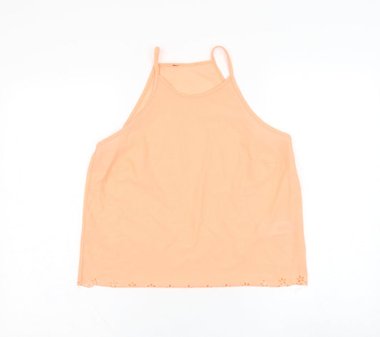 Atmosphere Womens Pink  Polyester Basic Tank Size 14 Round Neck - Flower hem