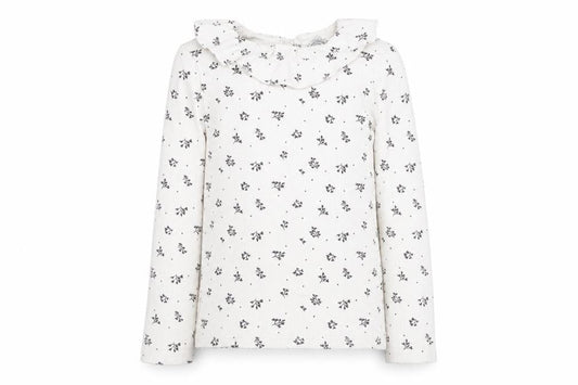 F&F Girls White Floral Cotton Basic T-Shirt Size 10 Years Round Neck Pullover