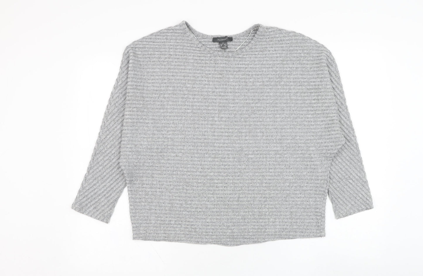 Primark Womens Grey Round Neck  Polyester Pullover Jumper Size 10