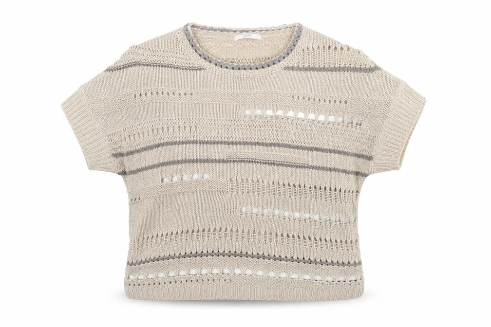 Marks & Spencer Womens Beige Round Neck  Acrylic Pullover Jumper Size 8