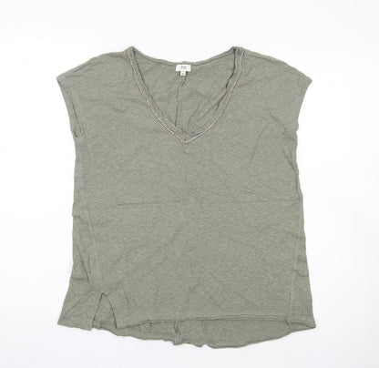 River Island Womens Green  Cotton Basic Tank Size 6 V-Neck
