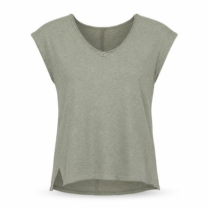 River Island Womens Green  Cotton Basic Tank Size 6 V-Neck