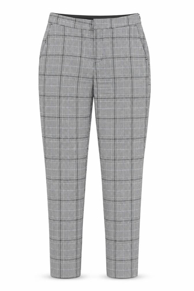 RESERVED Womens Black Plaid Polyester Trousers  Size 6 L26 in Regular Zip