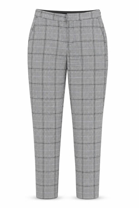 RESERVED Womens Black Plaid Polyester Trousers  Size 6 L26 in Regular Zip