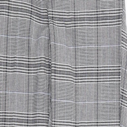 RESERVED Womens Black Plaid Polyester Trousers  Size 6 L26 in Regular Zip
