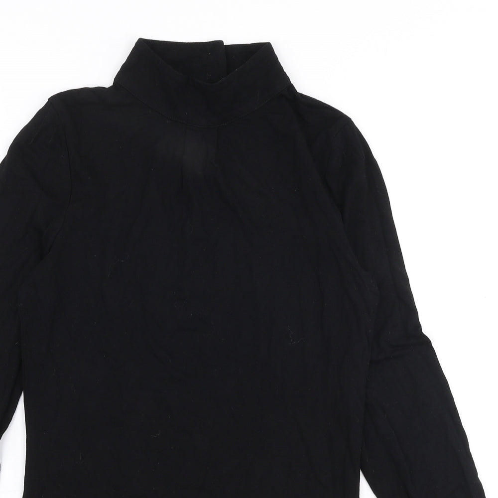 Oasis Womens Black  Viscose Jersey T-Shirt Size XS High Neck