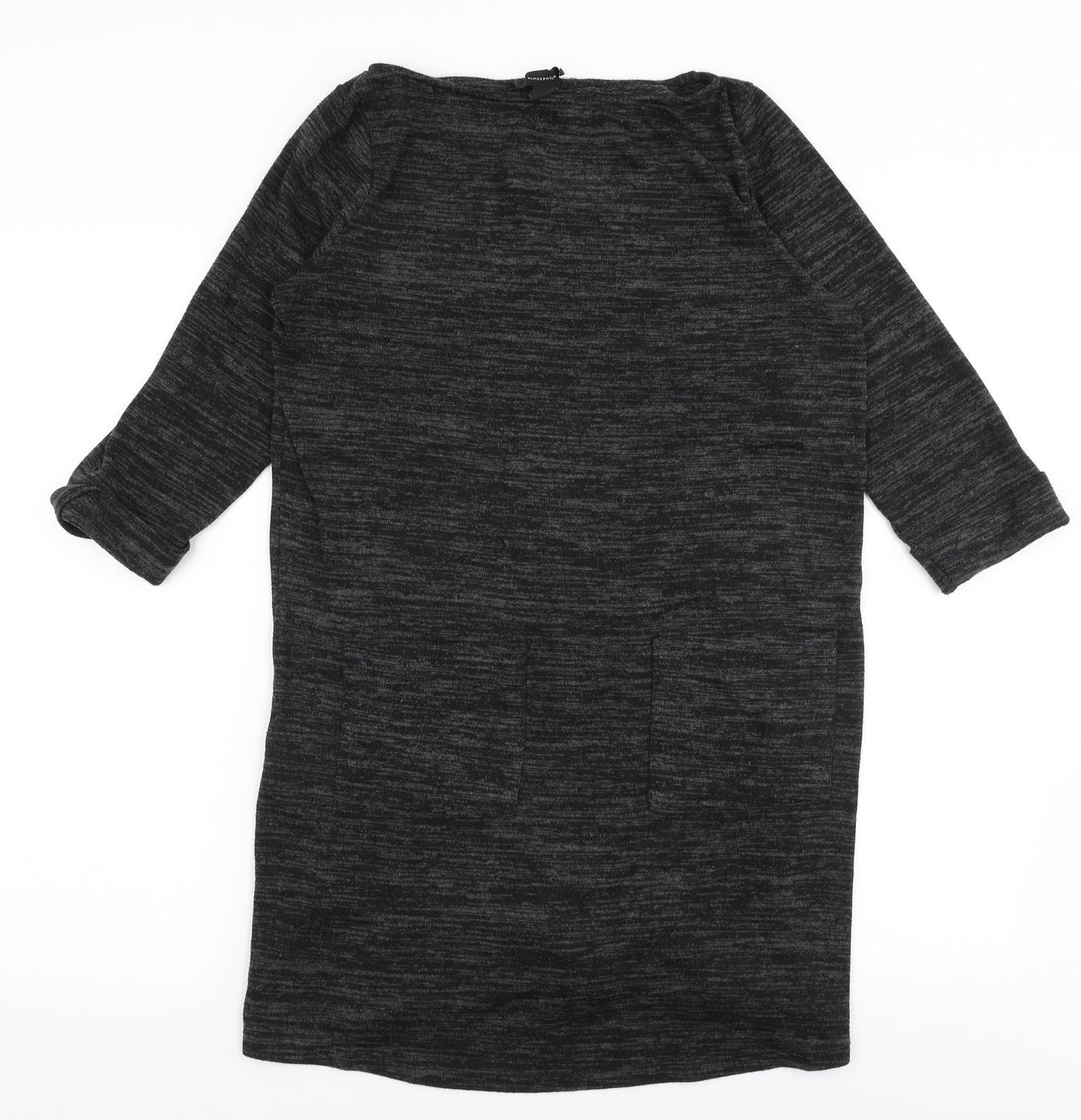 Atmosphere Womens Grey Boat Neck  Polyester Pullover Jumper Size 12