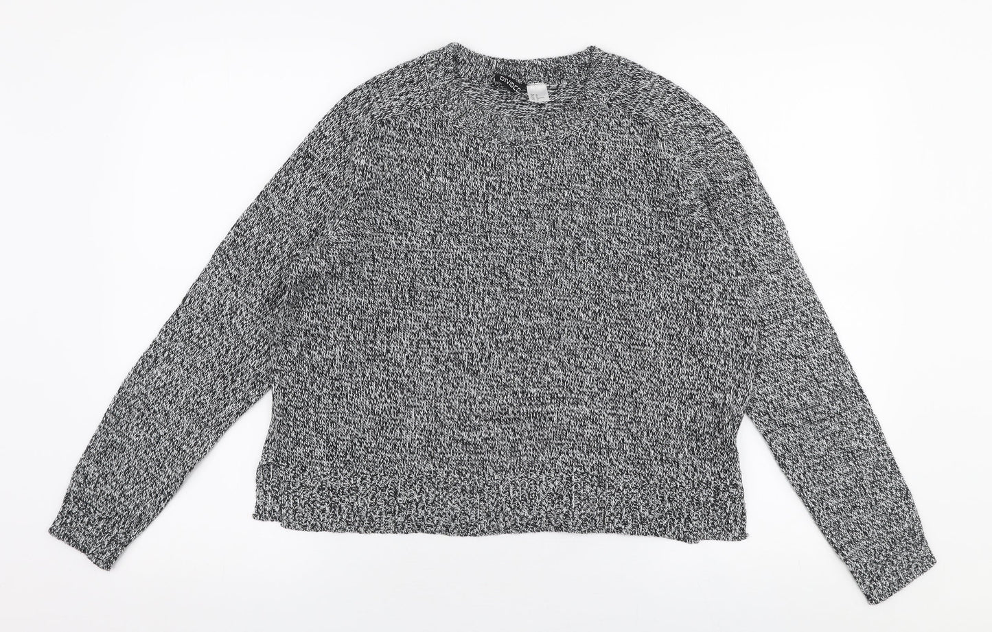 H&M Womens Grey Round Neck  Acrylic Pullover Jumper Size M