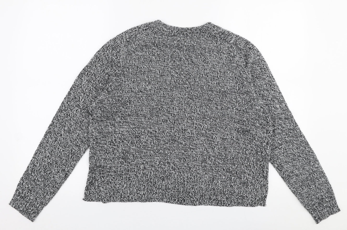H&M Womens Grey Round Neck  Acrylic Pullover Jumper Size M