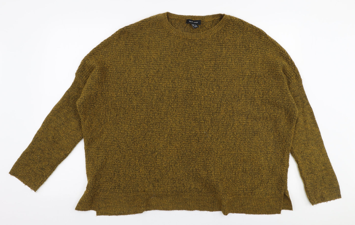 New Look Womens Yellow Round Neck  Acrylic Pullover Jumper Size S