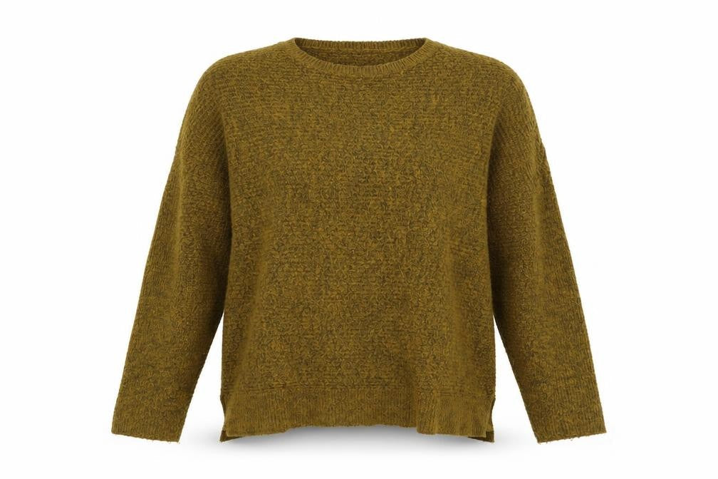 New Look Womens Yellow Round Neck  Acrylic Pullover Jumper Size S