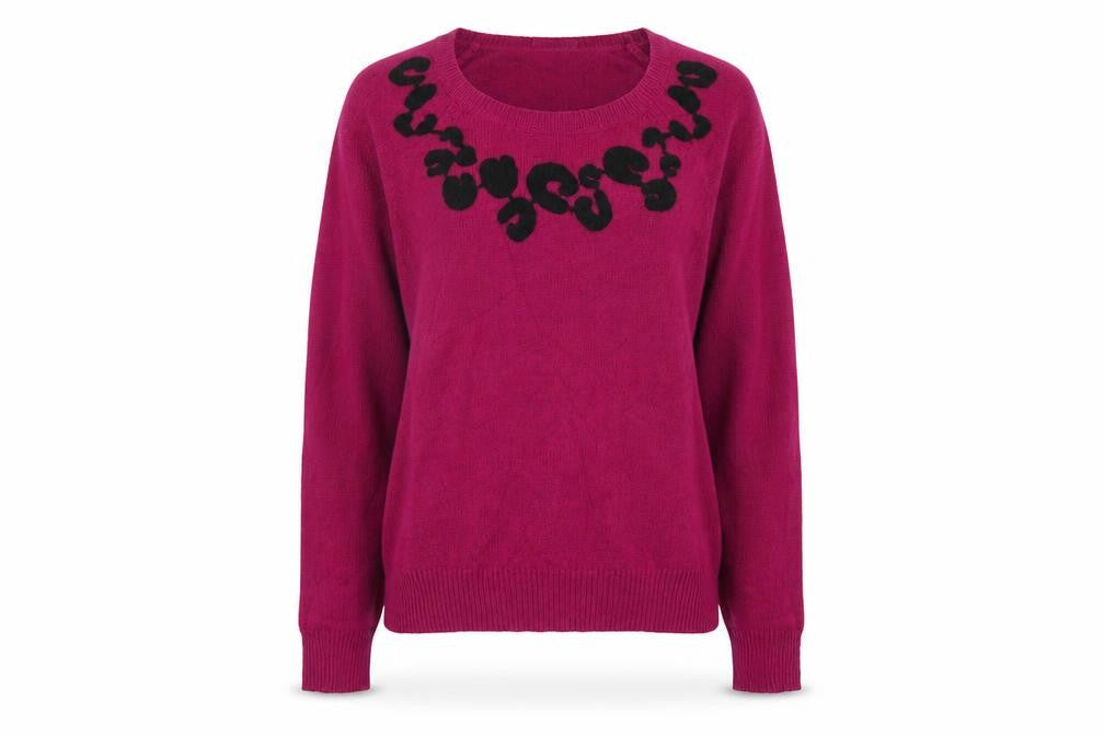 Jo Y Jo Womens Purple Round Neck  Polyester Pullover Jumper Size XS