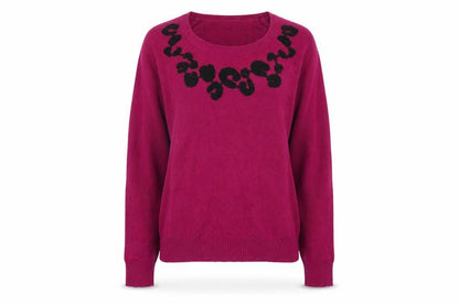 Jo Y Jo Womens Purple Round Neck  Polyester Pullover Jumper Size XS