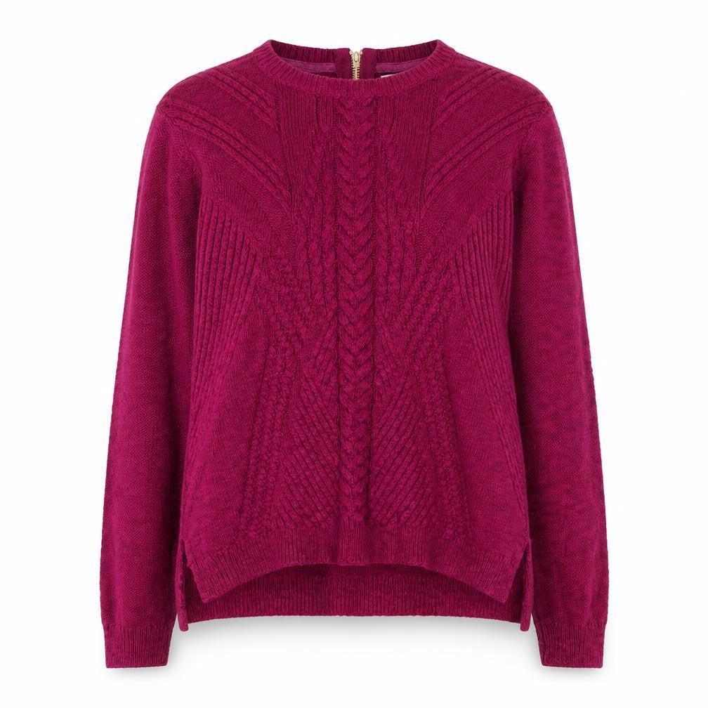 Marks & Spencer Womens Purple Round Neck  Cotton Pullover Jumper Size 16