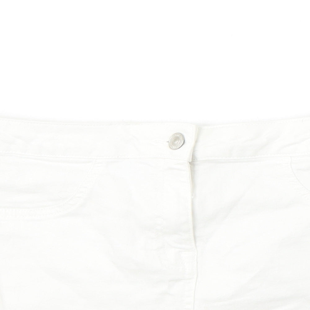 Papaya Womens White  Cotton Bermuda Shorts Size 10 L3 in Regular