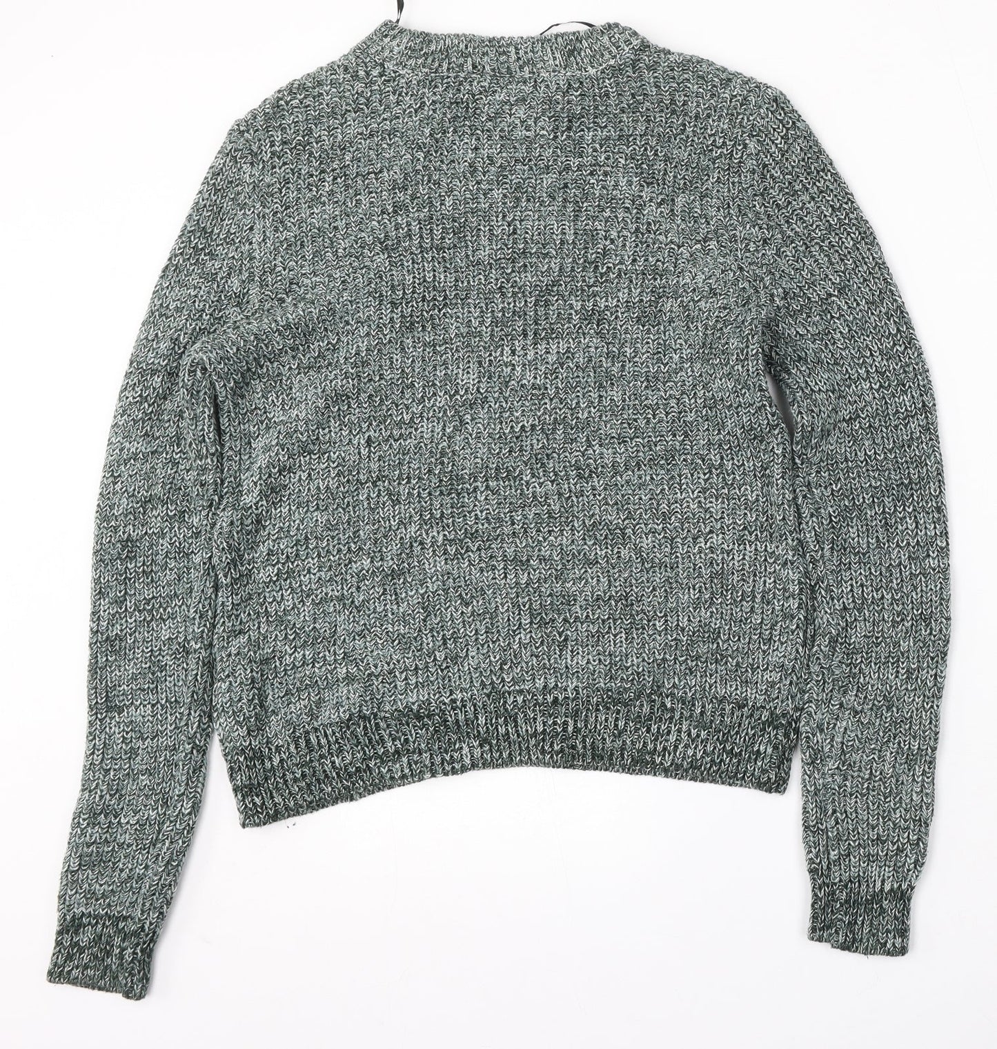 H&M Womens Green Round Neck  Acrylic Pullover Jumper Size M