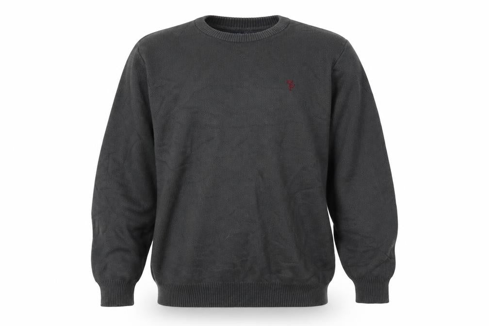 Tom Penn Mens Grey Round Neck  Polyester Pullover Jumper Size XL   - Slim fit
