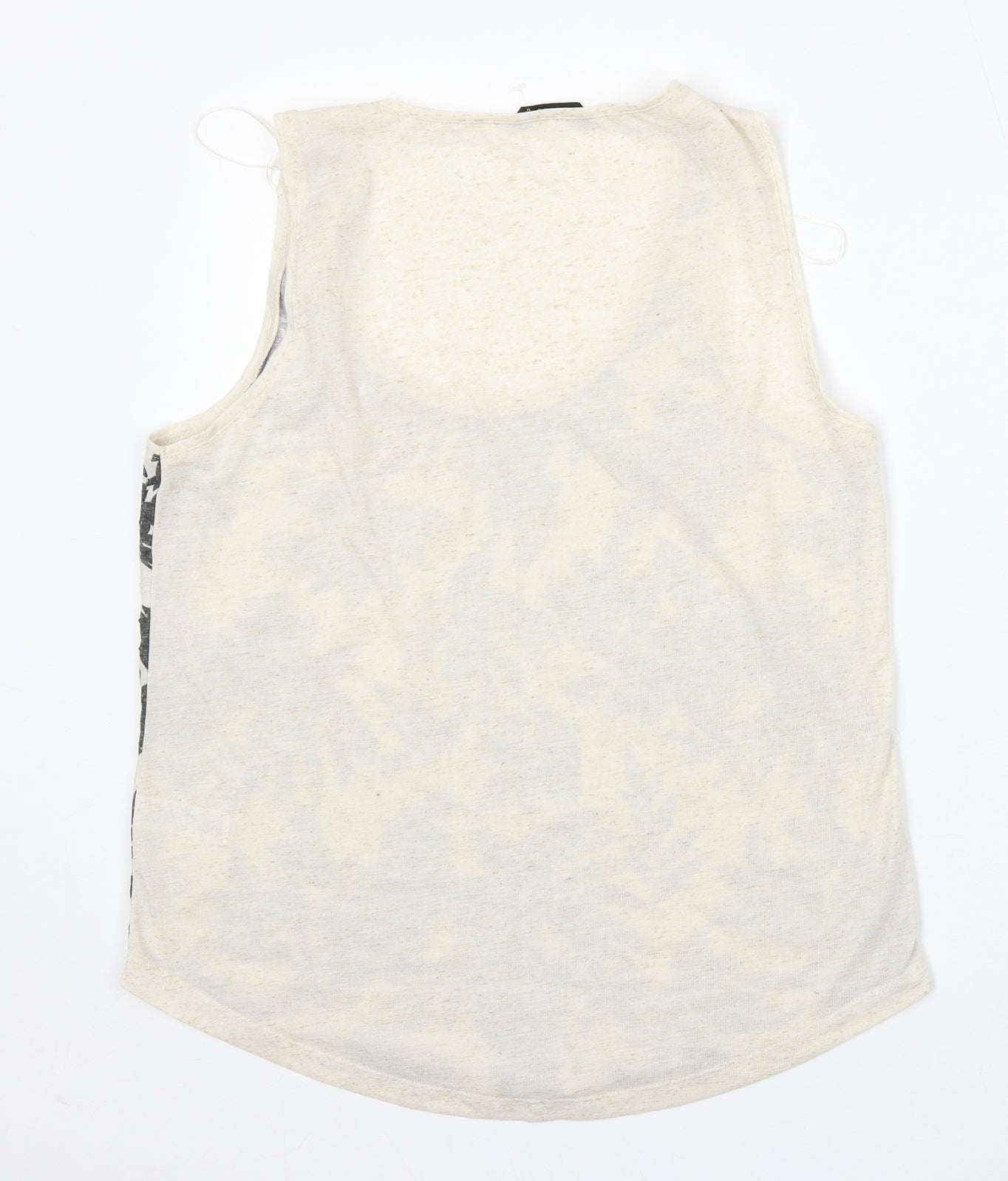M&Co Womens Beige  Polyester Basic Tank Size 12 Round Neck