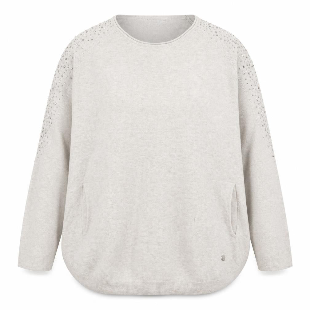 Preworn Womens Beige Round Neck  Polyester Pullover Jumper Size M
