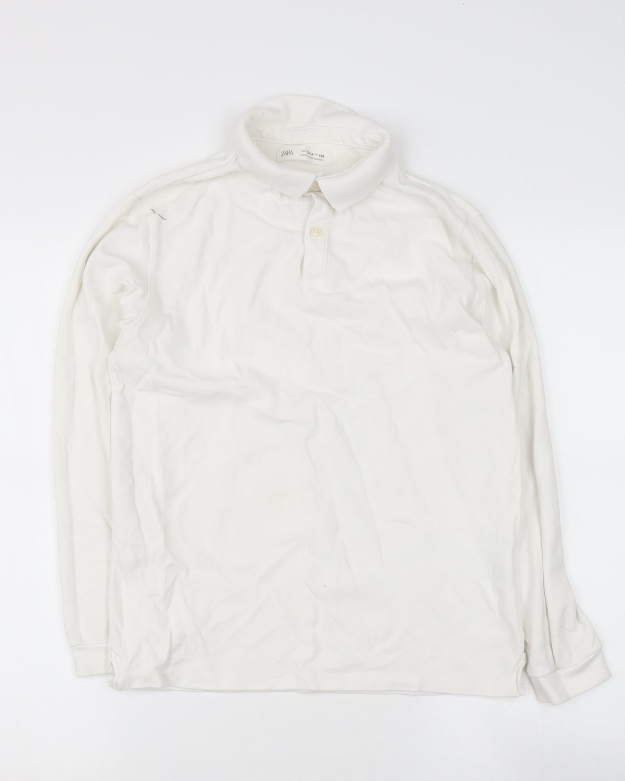 Zara Boys White  Cotton Basic Button-Up Size 13 Years Collared