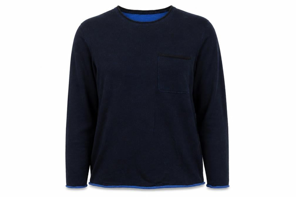 H&M Womens Blue Round Neck  Cotton Pullover Jumper Size S