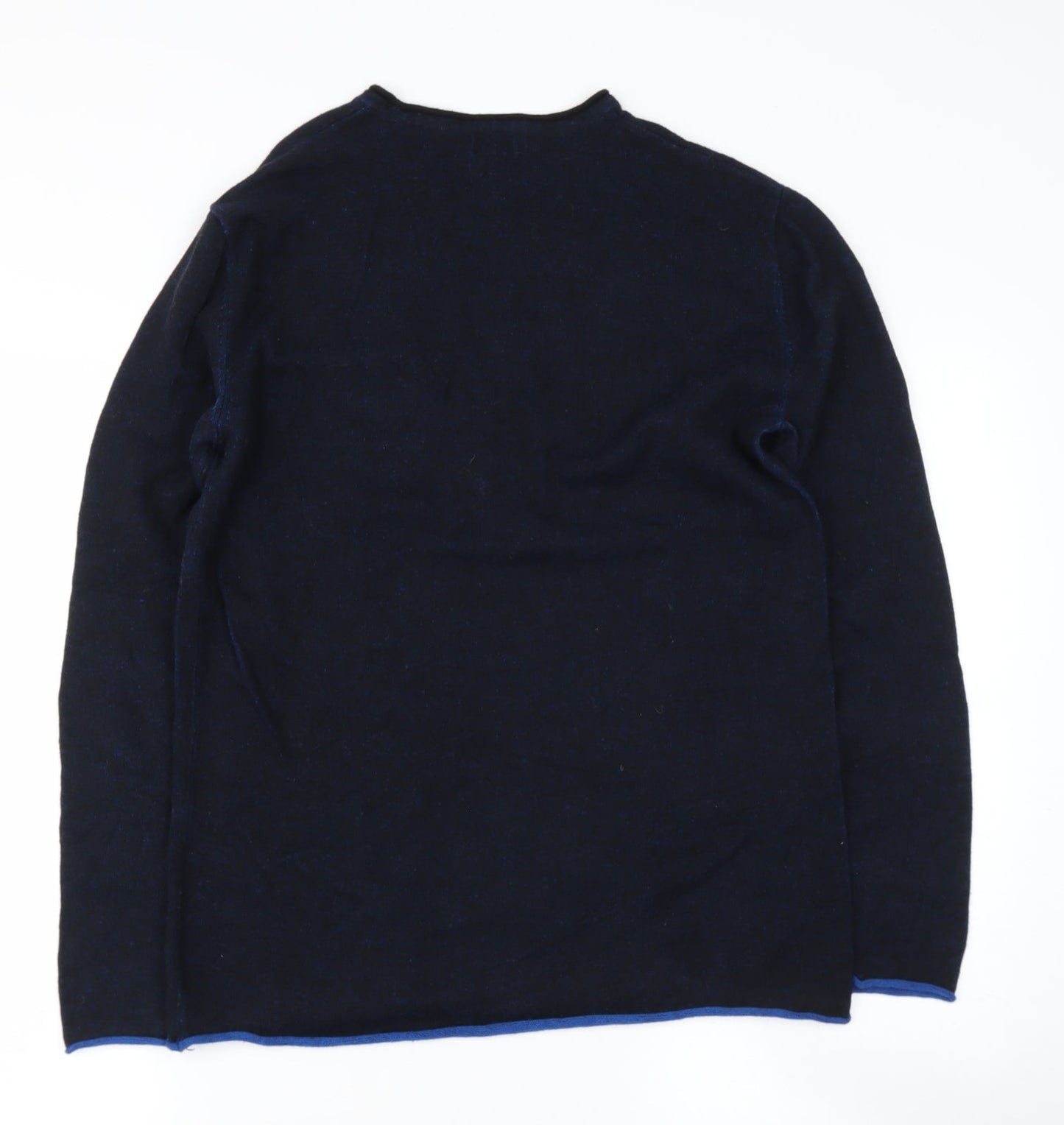 H&M Womens Blue Round Neck  Cotton Pullover Jumper Size S