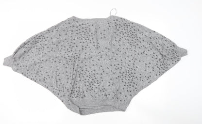 New Look Womens Grey Round Neck  Viscose Pullover Jumper Size 10