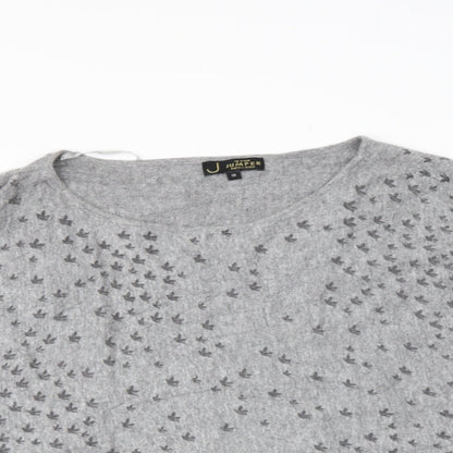 New Look Womens Grey Round Neck  Viscose Pullover Jumper Size 10