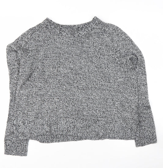 Divided Womens Grey Round Neck  Acrylic Pullover Jumper Size 12