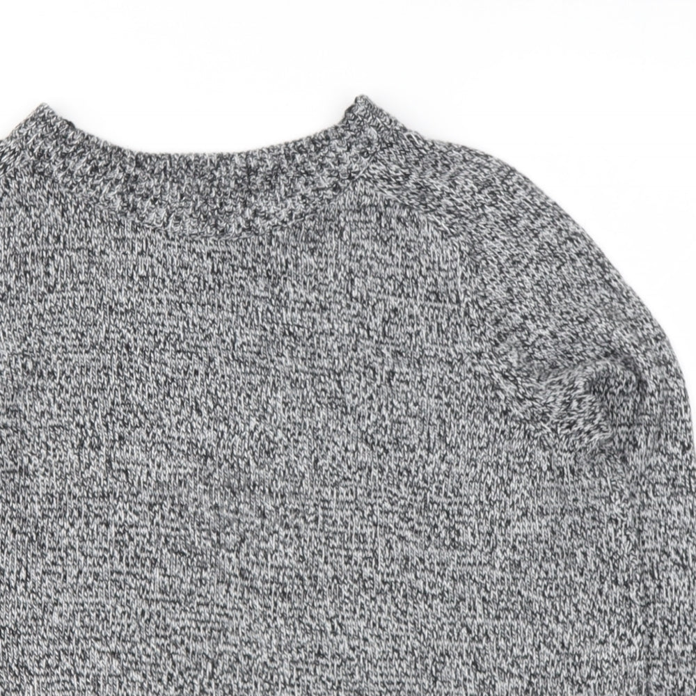 Divided Womens Grey Round Neck  Acrylic Pullover Jumper Size 12