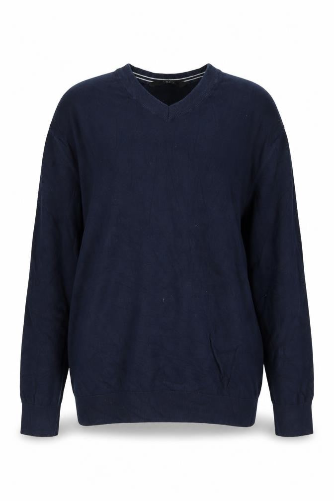Very Womens Blue V-Neck  Cotton Pullover Jumper Size L