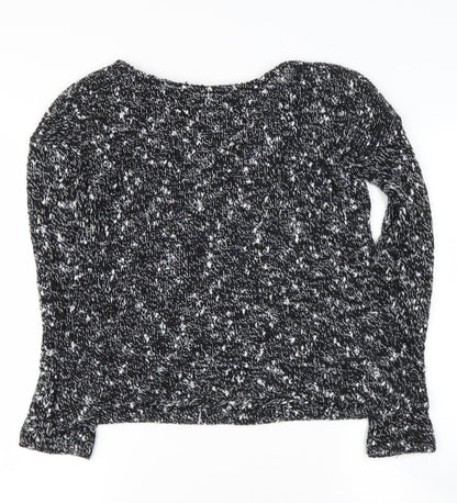 Zara Womens Black Round Neck  Polyester Pullover Jumper Size S