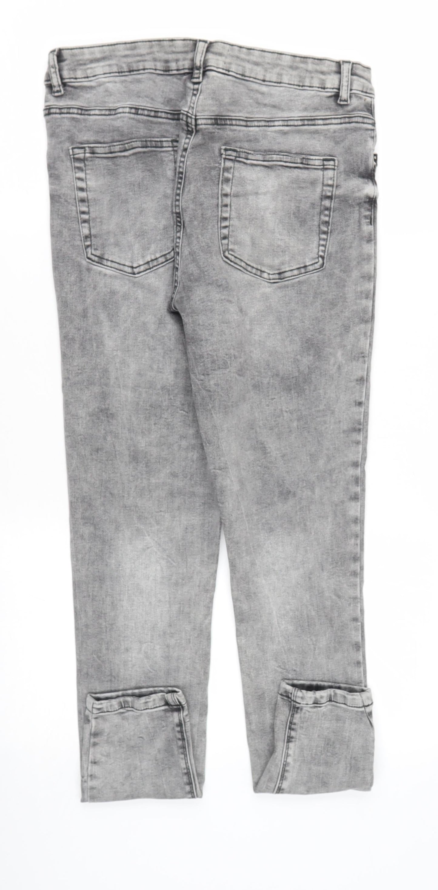 DENIM AND CO Womens Grey  Cotton Skinny Jeans Size 14 L28 in Regular