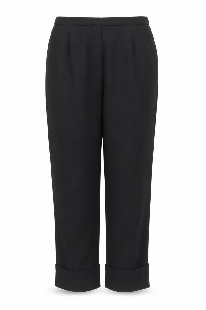 Preworn Womens Black  Polyester Trousers  Size 14 L30 in Regular