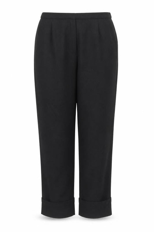 Preworn Womens Black  Polyester Trousers  Size 14 L30 in Regular