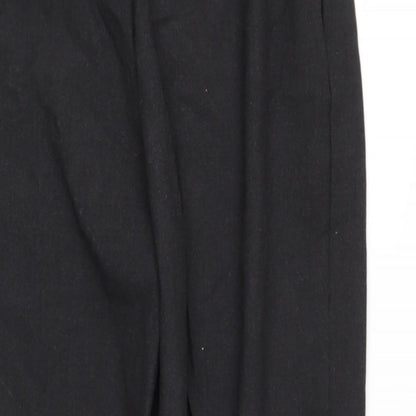 Preworn Womens Black  Polyester Trousers  Size 14 L30 in Regular
