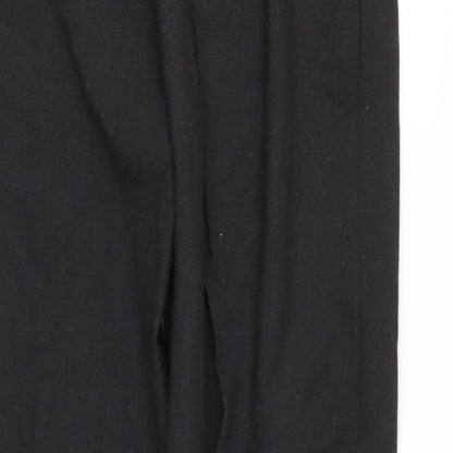 Preworn Womens Black  Polyester Trousers  Size 14 L30 in Regular