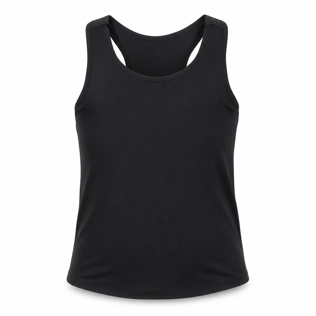 Dunnes Girls Black  Polyester Basic Tank Size 8-9 Years Round Neck