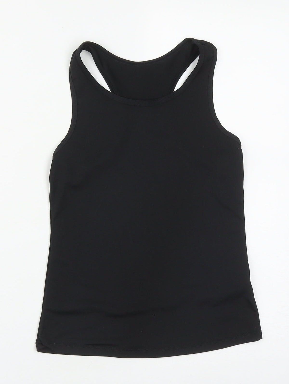Dunnes Girls Black  Polyester Basic Tank Size 8-9 Years Round Neck