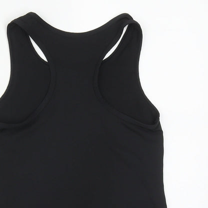 Dunnes Girls Black  Polyester Basic Tank Size 8-9 Years Round Neck