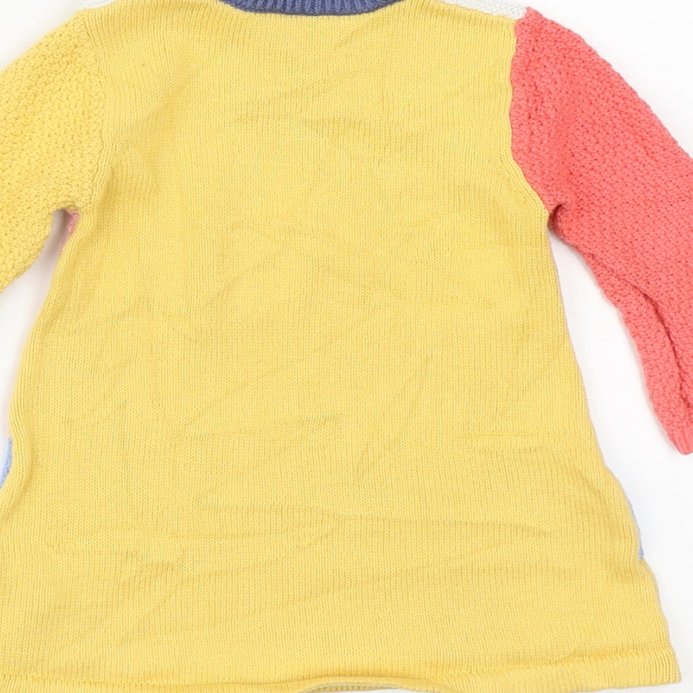 Nutmeg Girls Multicoloured Striped Cotton A-Line  Size 3-6 Months  Round Neck Button