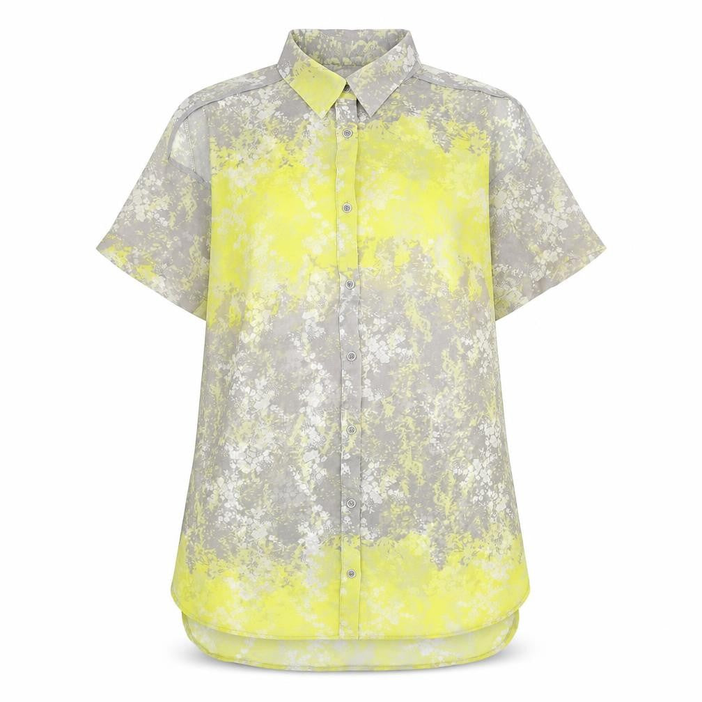 Style London Womens Multicoloured Geometric Polyester Basic Button-Up Size S Collared