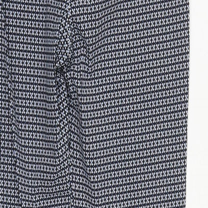 New Look Womens Blue Geometric Viscose Trousers  Size 8 L26 in Regular Zip