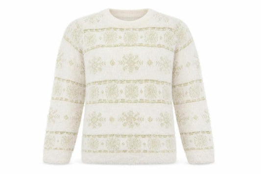 EWM Womens White Round Neck  Nylon Pullover Jumper Size M