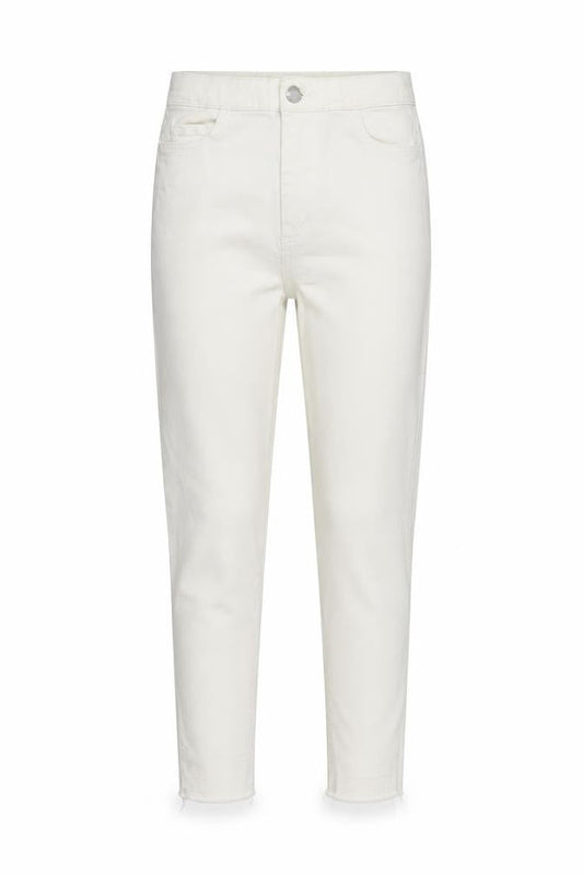 Topshop Womens White  Cotton Cropped Jeans Size 24 in L24 in Regular Zip