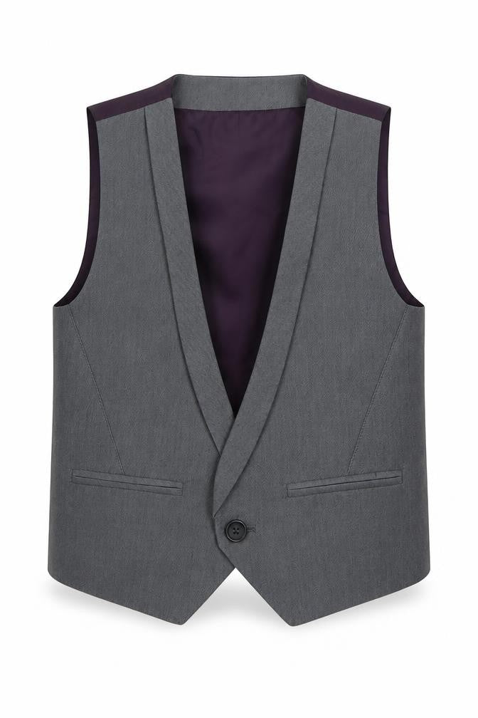 Next Boys Grey   Overcoat Waistcoat Size 2-3 Years  Button